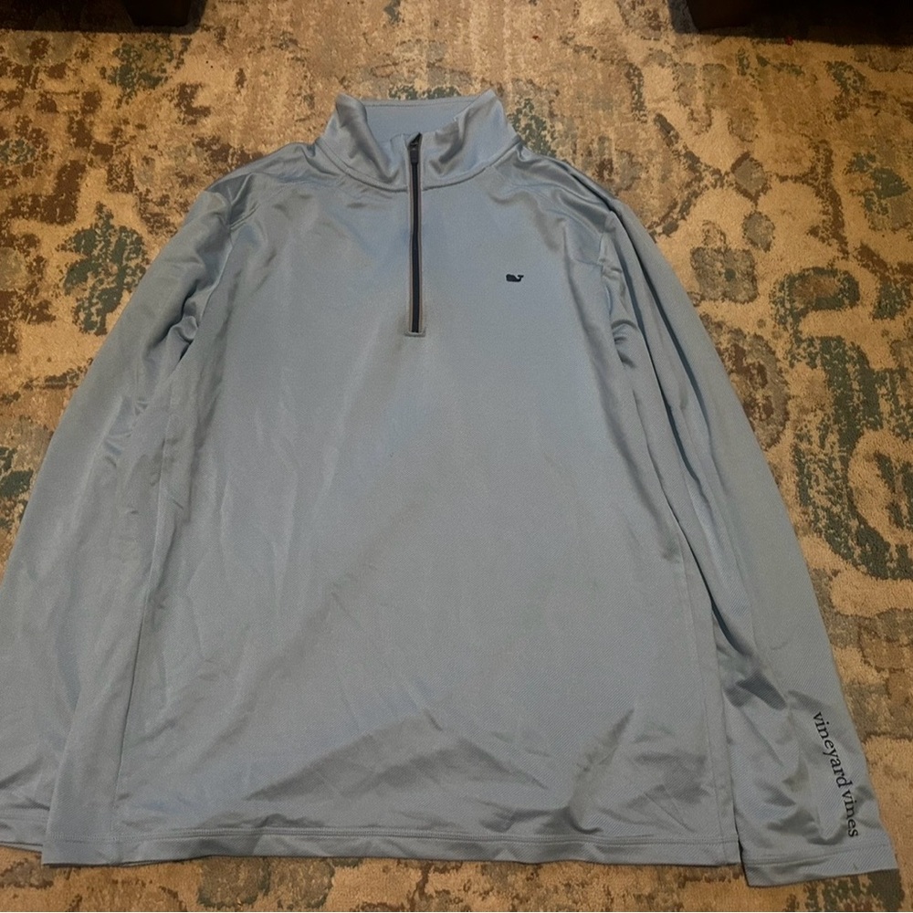 Vineyard Vines Men's Light Blue Quarter-Zip Jacket